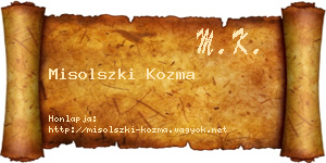Misolszki Kozma névjegykártya